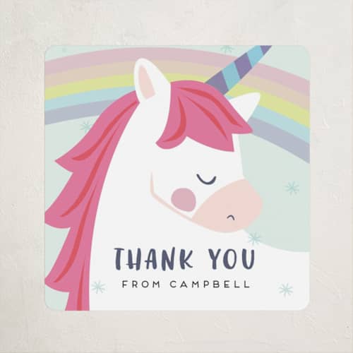 This is a bubblegum kids stickers with standard by peetie design called unicorno printing on uncoated sticker paper in sticker