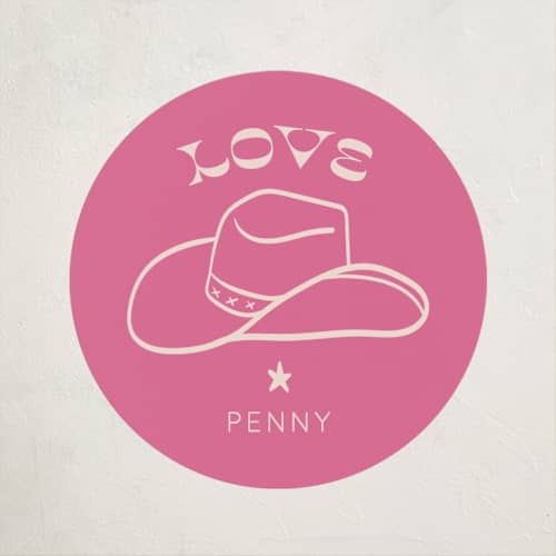 This is a peony kids stickers with standard by Rachel Cassel called cowgirl printing on uncoated sticker paper in sticker