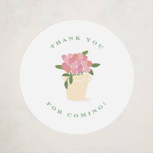 This is a grass kids stickers with standard by Jennifer Wick called petite flower cart printing on uncoated sticker paper in sticker