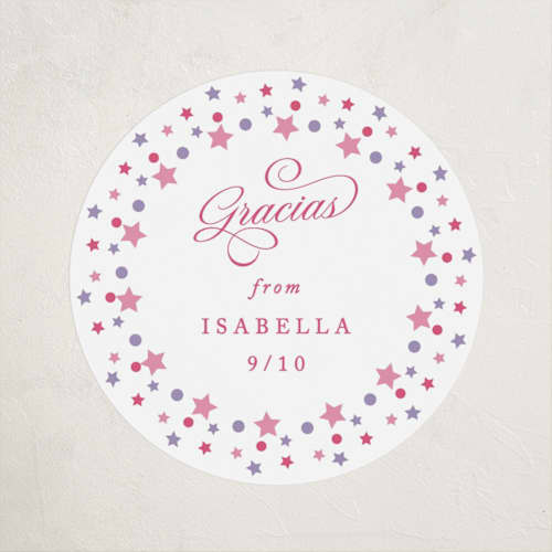 This is a berry kids stickers with standard by Olivia Raufman called confetti sparkle printing on uncoated sticker paper in sticker