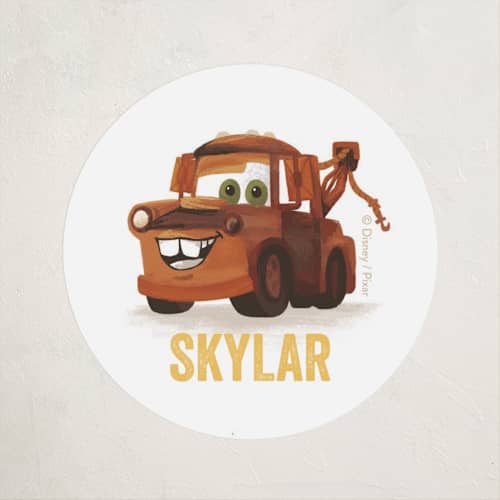 This is a pearl kids stickers with standard by Jessie Steury called disney and pixar's tow-riffic mater printing on uncoated sticker paper in sticker