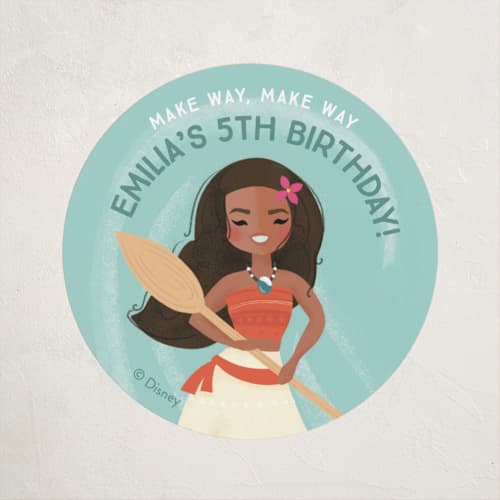 This is a shell kids stickers with standard by Itsy Belle Studio called disney's moana make way, make way printing on uncoated sticker paper in sticker