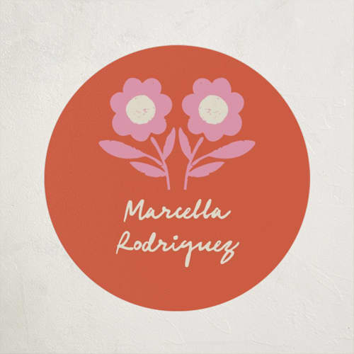 This is a strawberry kids stickers with standard by Kelly Watkins called stamped floral printing on uncoated sticker paper in sticker