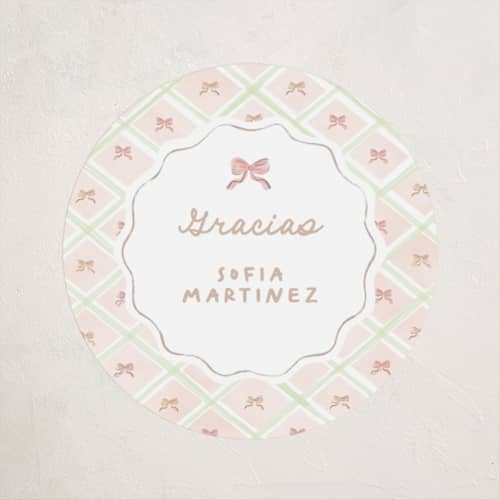This is a blush kids stickers with standard by Creo Study called quinceanera garden printing on uncoated sticker paper in sticker