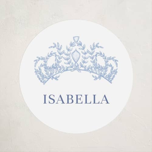 This is a sky kids stickers with standard by Lissabeth Anglin called crowned printing on uncoated sticker paper in sticker