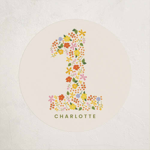 This is a vibrant kids stickers with standard by Ellen Schlegelmilch called little wildflower printing on uncoated sticker paper in sticker