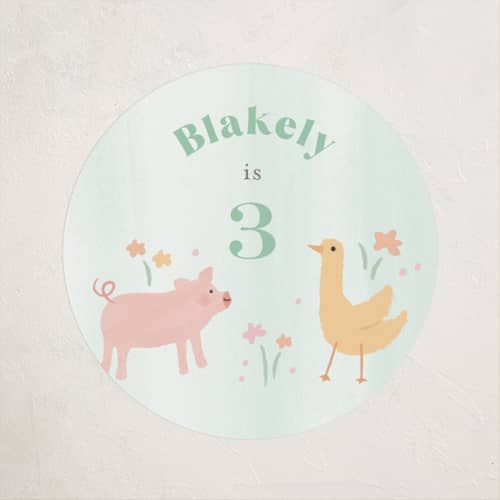 This is a mint kids stickers with standard by Jennifer Wick called storybook farm printing on uncoated sticker paper in sticker