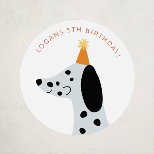 This is a dalmatian kids stickers with standard by Angela Thompson called sound the alarm! printing on uncoated sticker paper in sticker