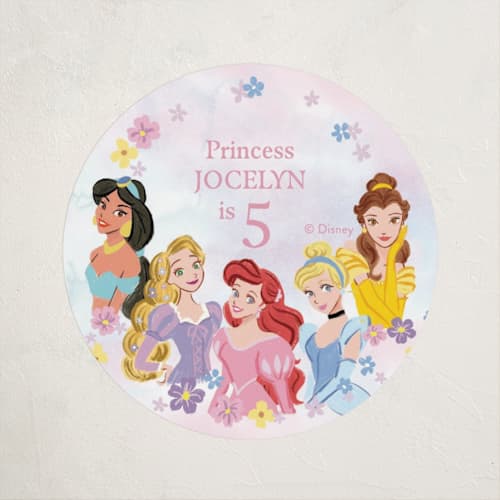 This is a cotton candy kids stickers with standard by Cass Loh called disney's princess portrait printing on uncoated sticker paper in sticker