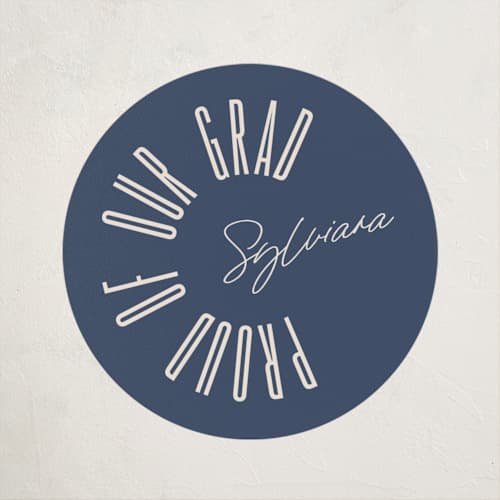 This is a elan graduation stickers with standard by letterfix called deneb printing on uncoated sticker paper in sticker