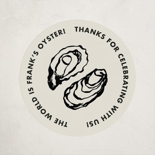 This is a caviar graduation stickers with standard by Megan Davis called oyster printing on uncoated sticker paper in sticker