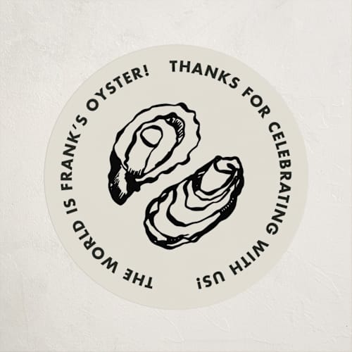 This is a caviar graduation stickers with standard by Megan Davis called oyster printing on uncoated sticker paper in sticker