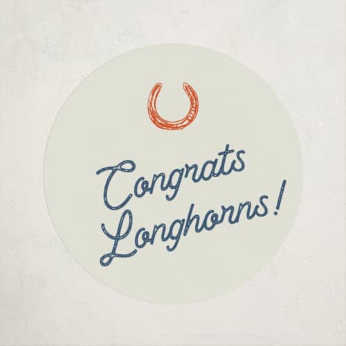 This is a cobalt custom stickers with standard by Erin Hodges called giddy up printing on uncoated sticker paper in sticker