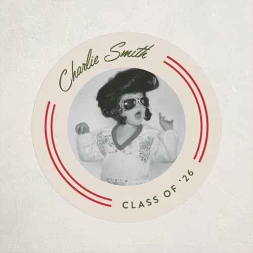 This is a evergreen custom stickers with standard by Darby McGuire called retro stripe printing on uncoated sticker paper in sticker