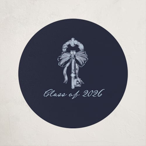 This is a navy custom stickers with standard by Leah Bisch called key printing on uncoated sticker paper in sticker