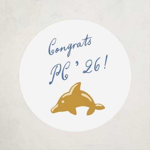 This is a ocean custom stickers with standard by Sam Dubeau called dolphin charm printing on uncoated sticker paper in sticker