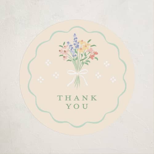 This is a seafoam baby shower favor labels with standard by Jennifer Wick called petite corners printing on uncoated sticker paper in sticker