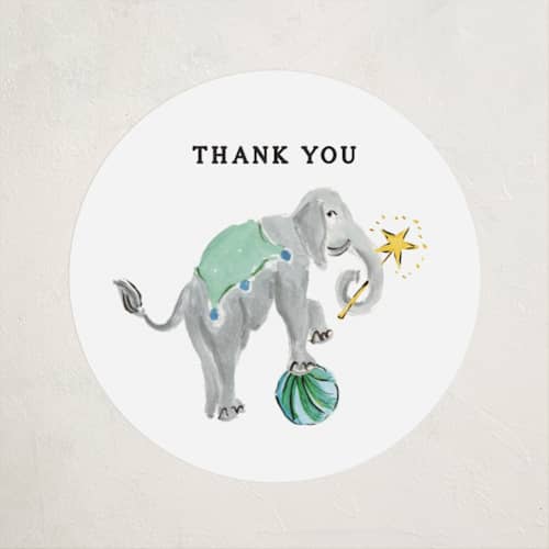 This is a celestial baby shower favor labels with standard by Jill Delavan called favorite things printing on uncoated sticker paper in sticker