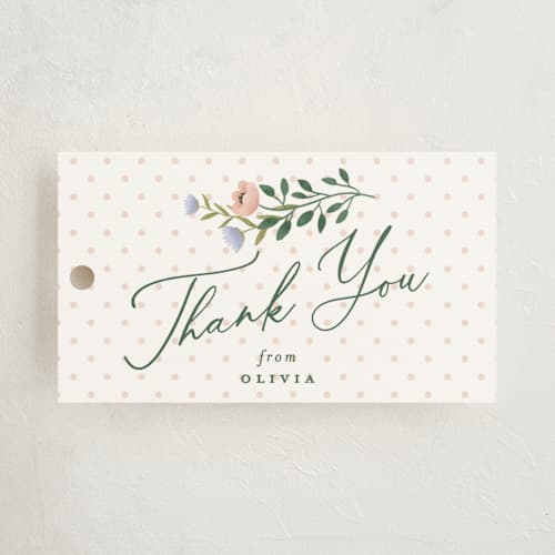 This is a clementine kids gift tags with standard by Susan Zinader called disney's minnie wildflower printing on signature in tag