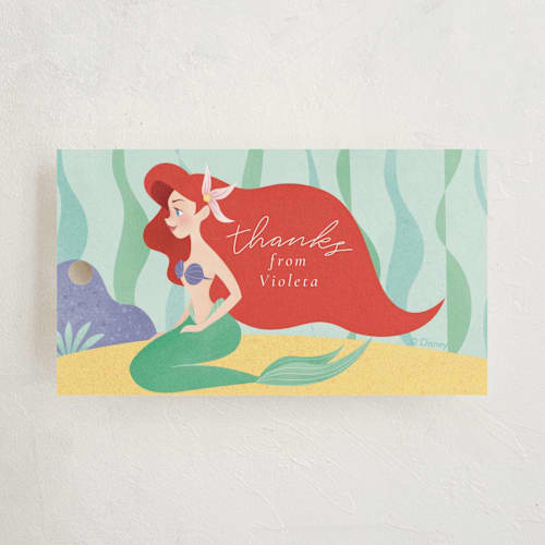 This is a aquamarine kids gift tags with standard by Sabrin Deirani called disney's ariel under the sea printing on signature in tag