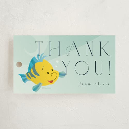 This is a ocean kids gift tags with standard by Ana de Sousa called disney's little mermaid sea adventures printing on signature in tag