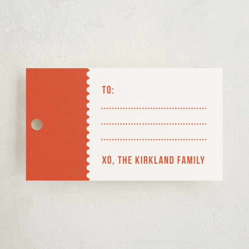 This is a candy cane gift tags with standard by cambria called sweet delivery printing on signature in tag