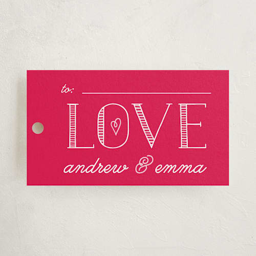 This is a poppy gift tags with standard by Christina Novak called bold love printing on signature in tag