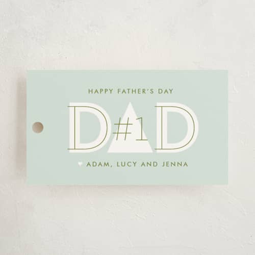 This is a sky gift tags with standard by Lauren Chism called dad printing on signature in tag