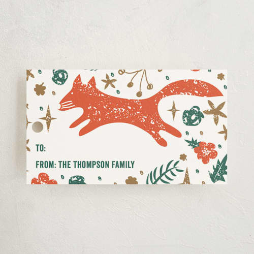 This is a evergreen gift tags with standard by Bonjour Paper called fox de noel printing on signature in tag