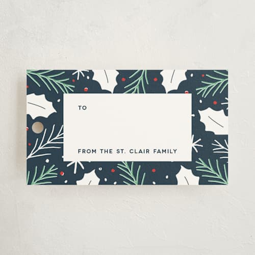 This is a blueberry gift tags with standard by Katie Wahn called ornamental printing on signature in tag