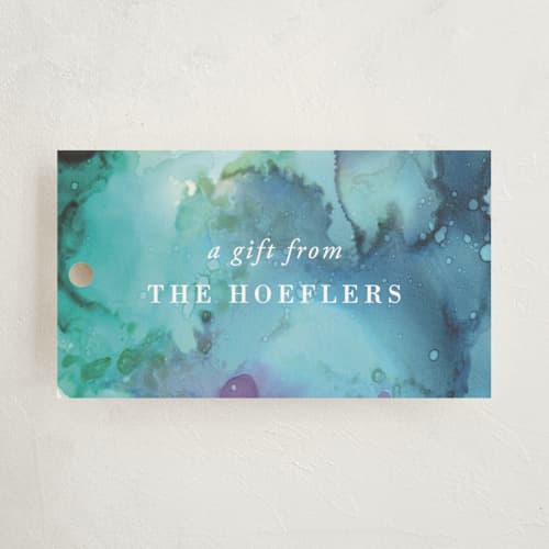 This is a galaxy gift tags with standard by Itsy Belle Studio called cosmos printing on signature in tag