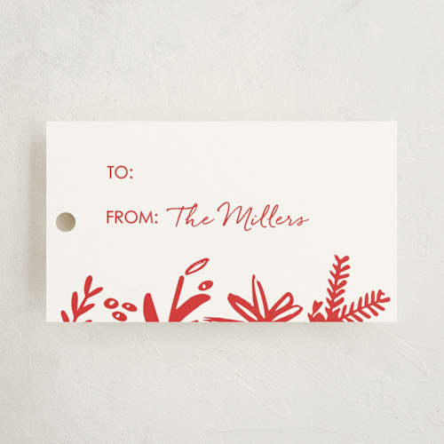 This is a holly gift tags with standard by Makewells called bold and festive printing on signature in tag