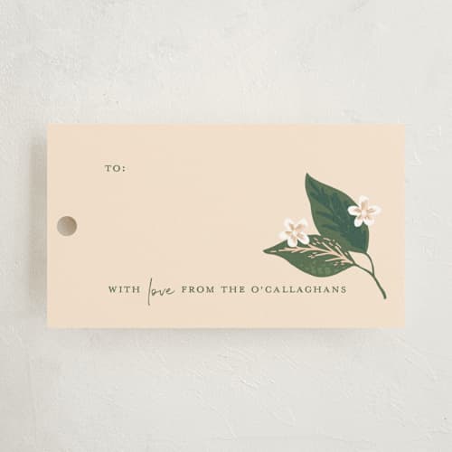 This is a blush gift tags with standard by Alethea and Ruth called garden rose vine printing on signature in tag