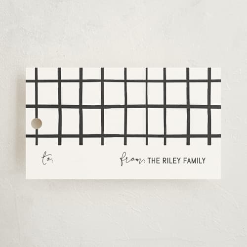 This is a ink gift tags with standard by Kelly Watkins called holiday message iii printing on signature in tag