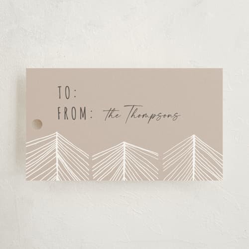 This is a latte gift tags with standard by Anastasia Makarova called line forest ii printing on signature in tag