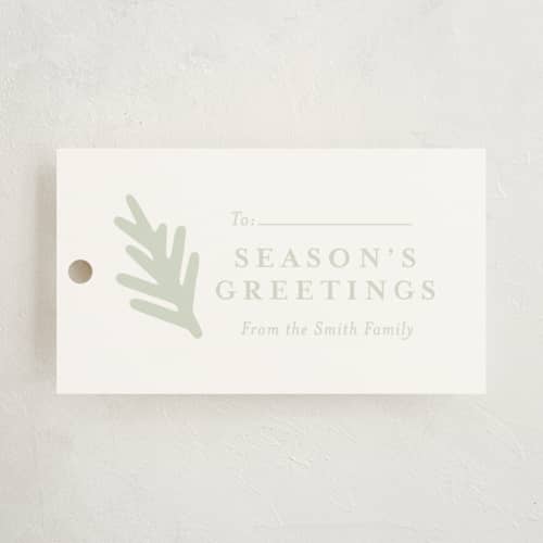 This is a pine gift tags with standard by Meggy Masters called winter pine printing on signature in tag
