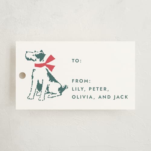 This is a evergreen gift tags with standard by Megan Davis called present pawfect printing on signature in tag