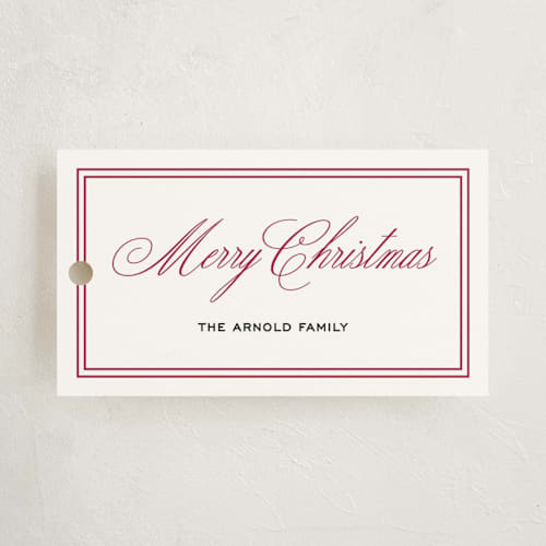 This is a merlot gift tags with standard by Annie Shapiro called glenbrook printing on signature in tag