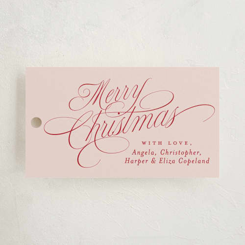 This is a holly berry gift tags with standard by Everett Paper Goods called glide printing on signature in tag