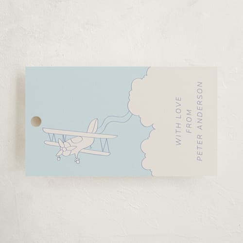 This is a navy gift tags with standard by Paloma Morand Monteil called my fantastic world suite printing on signature in tag