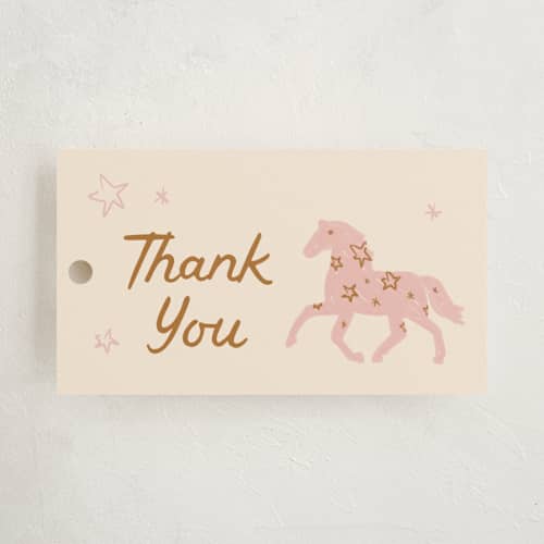 This is a cotton candy gift tags with standard by Jenna Holcomb called pink pony club printing on signature in tag