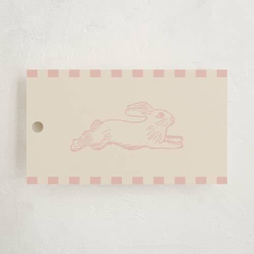This is a petal gift tags with standard by Zani van Zyl called flying bunny printing on signature in tag