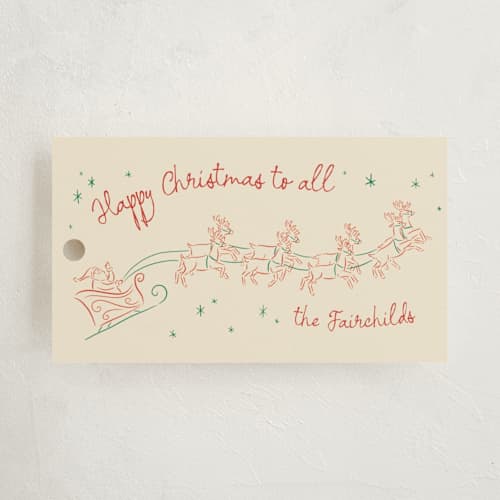 This is a holly gift tags with standard by Jamie Alexander called and to all a good night printing on signature in tag