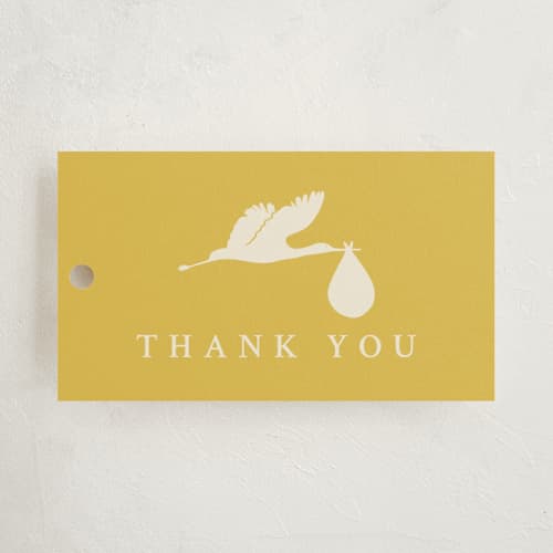 This is a sunshine baby shower favor tags with standard by Sierra Lee called sunshine printing on signature in tag