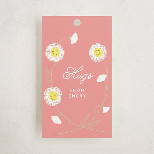 This is a petal kids gift tags with standard by Baumbirdy called daisy smiles printing on signature in tag