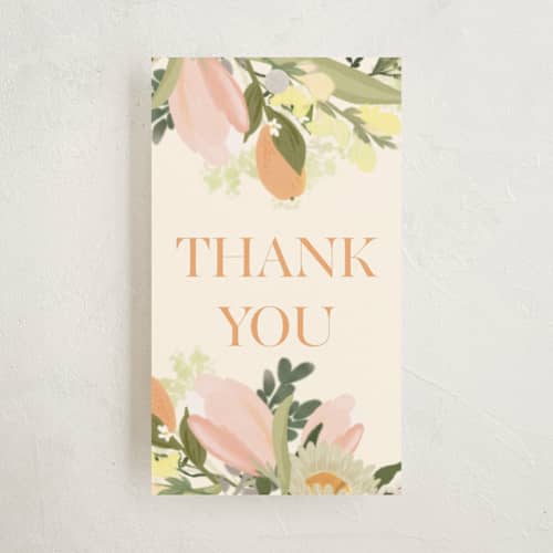 This is a sherbert kids gift tags with standard by Grace Kreinbrink called shimmering floral one printing on signature in tag