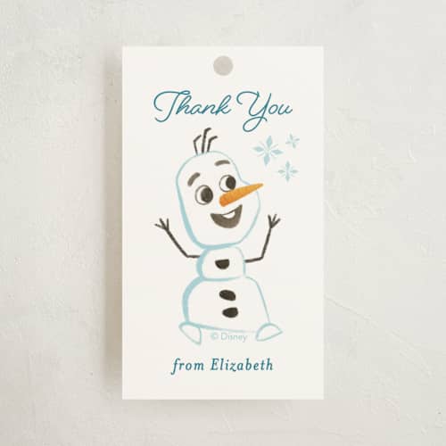 This is a frosty kids gift tags with standard by curiouszhi called disney frozen snow sparkles printing on signature in tag