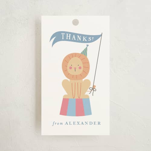 This is a sky kids gift tags with standard by Joanna Griffin called step right up printing on signature in tag