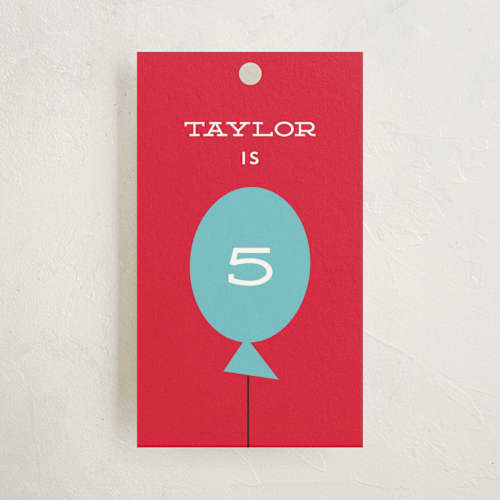 This is a tomato kids gift tags with standard by Anupama called circus party printing on signature in tag