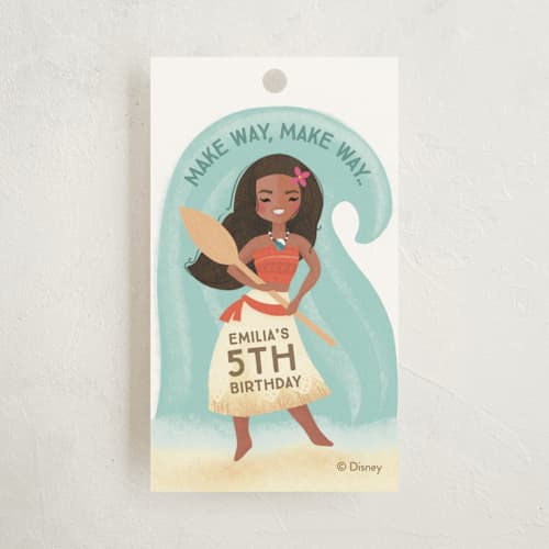 This is a shell kids gift tags with standard by Itsy Belle Studio called disney's moana make way, make way printing on signature in tag